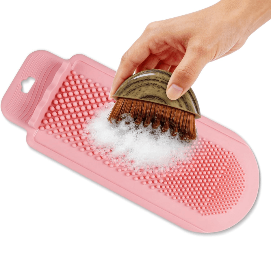 Silicone Cleaning Mat For Lymphatic Brush, Foldable Silicone Pad With Multi-Texture, Makeup Brush Cleaner Mats, Cosmetic Cleaning Pads Deep Cleans & Protects Brushes, Portable For Travel Home Use