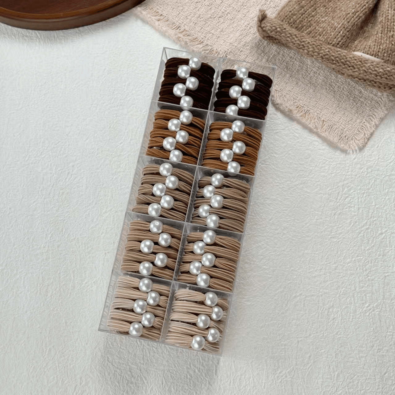 Pearl Towel Circle Coffee Color Style