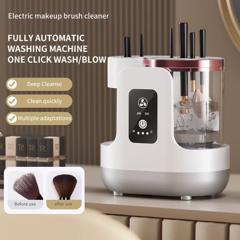 Electric Makeup Brush Cleaner & Dryer  Rechargeable Automatic Brush Washing Machine With Quick-Dry, Hands-Free Home Beauty Tool