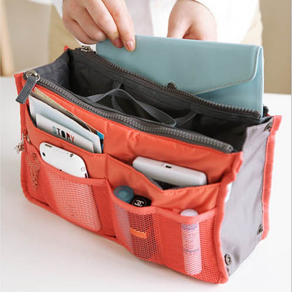 Rongbei Hand-held Double Zipper Makeup Bag, Multi-functional Toiletries Storage Bag, Middle Bag Organization And Storage Bag