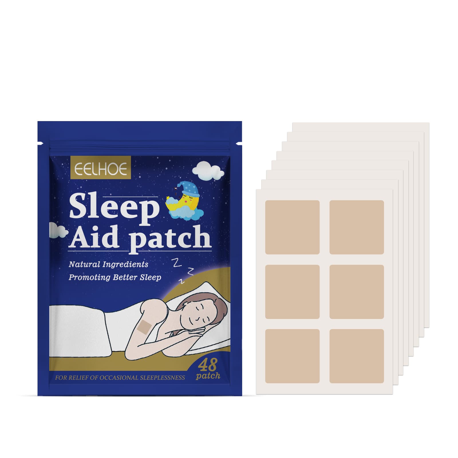 Sleeping Patch 48 Pieces, 6 Patches Per Pack, 8 Pieces Per Bag