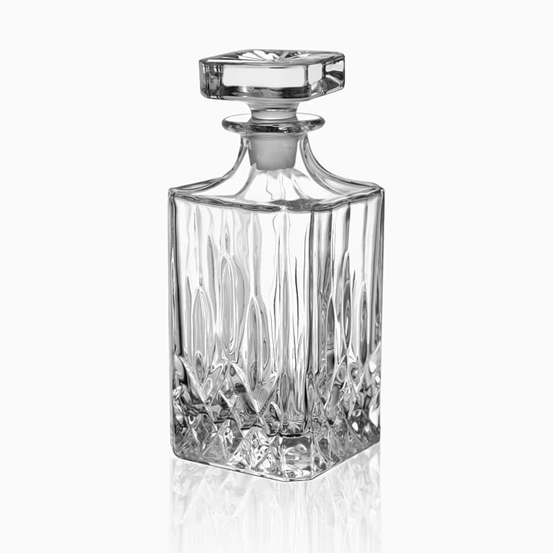 Premium Square Crystal Whiskey Decanter Glass Liquor Bottle With Airtight Stopper For Home Bar