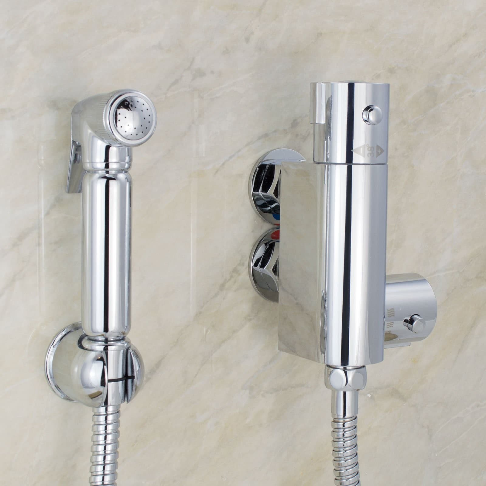 Thermostatic Mixer Bidets Toilet Valve Hand Held Douche Muslim Spray Shower Kit