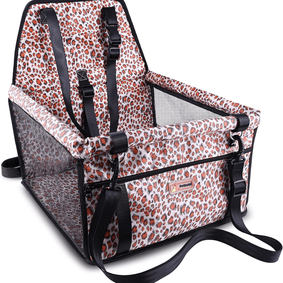 Small Dog Car Seat, Dog Car Booster Seat For Small Medium Dogs Foldable Front Seat Safety With Sturdy PVC Tube Frame, Breathable Mesh