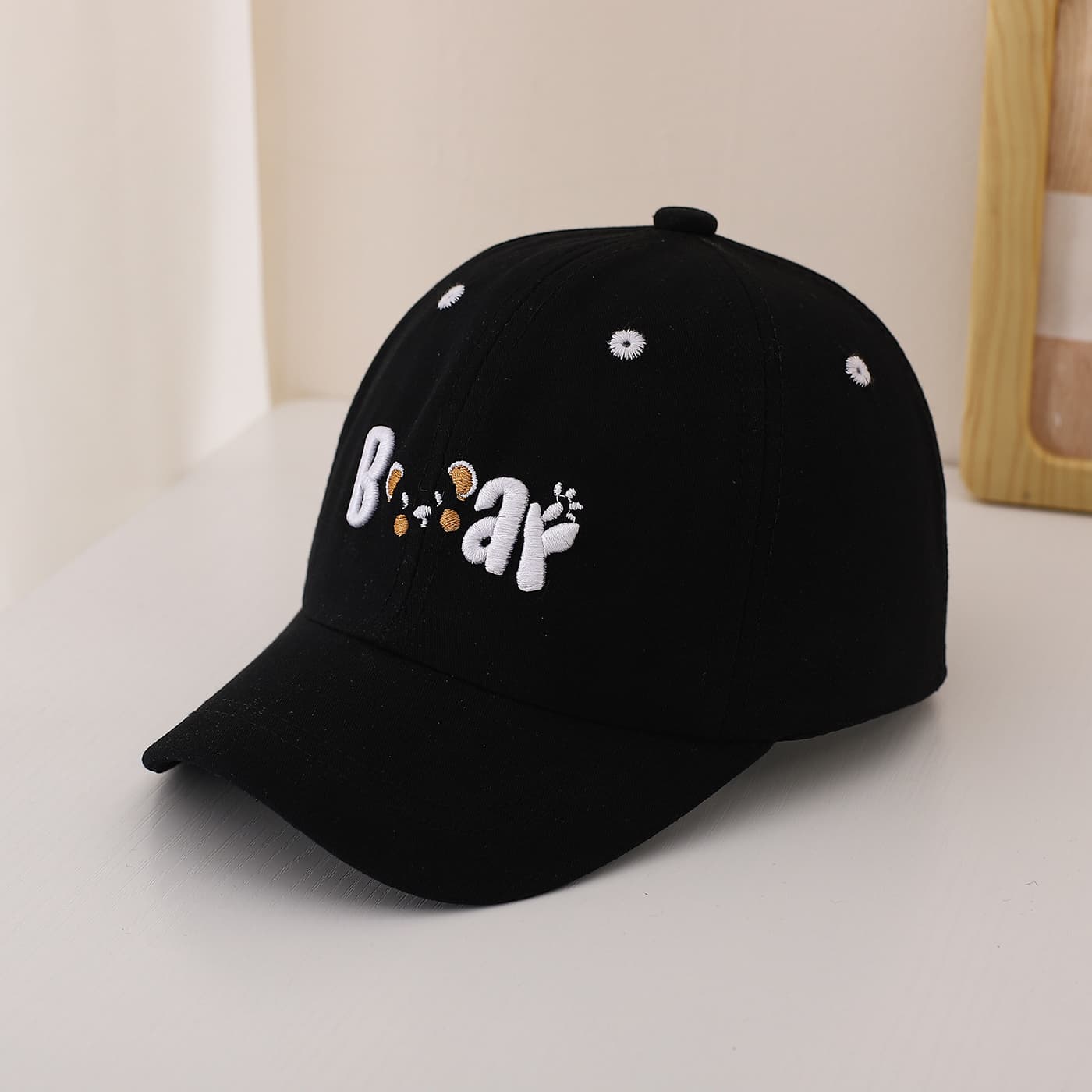 Children's Single-color Simple Cartoon Mouse Letter Embroidery Adjustable Cute And Casual Baseball Cap Suitable For Traveling And Playing