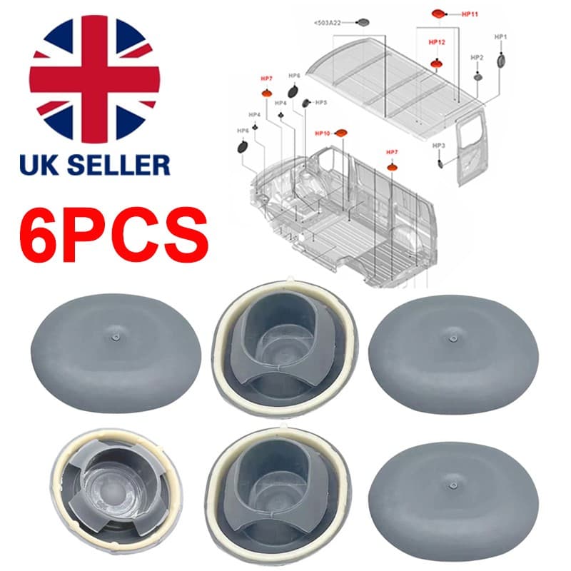 FITS FORD TRANSIT CUSTOM - ROOF HOLE RUBBER GROMMET PLUG - CENTRE OF ROOF - X 6