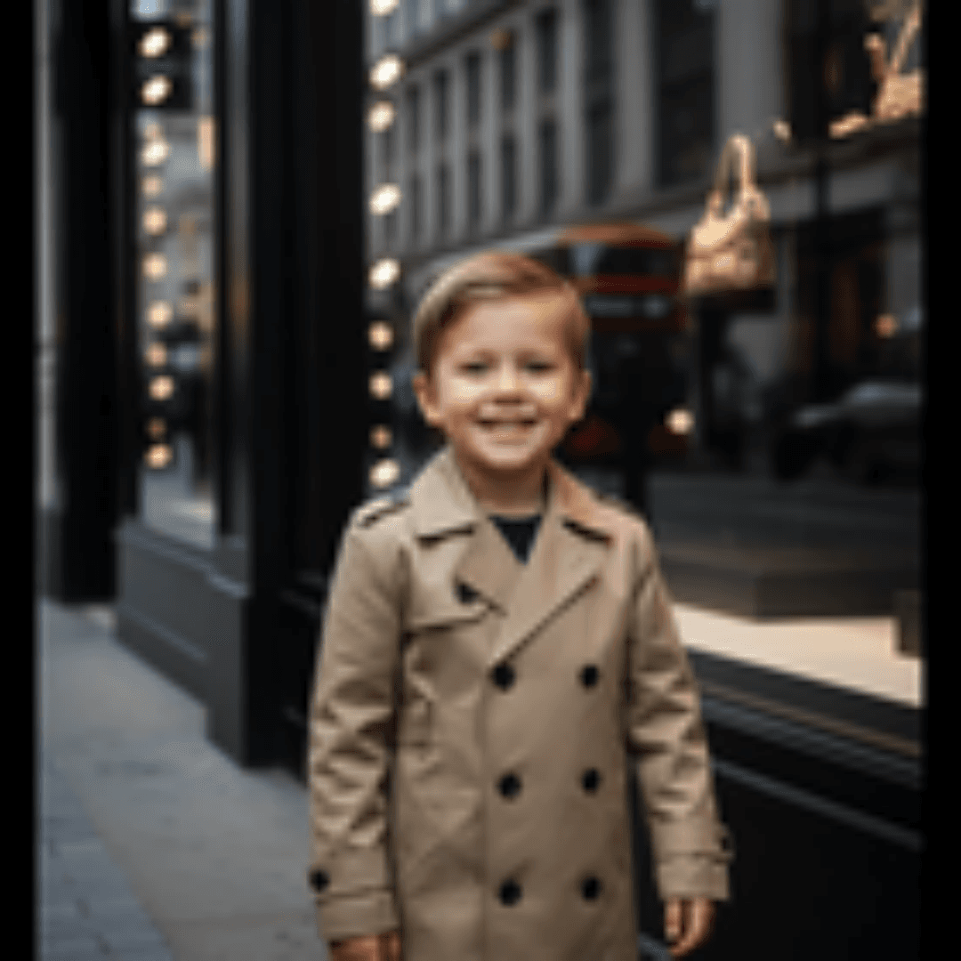 Kids Double Breasted Trench Coat  Cotton Autumn Jacket For Boys-Girls -4 To 9 YRS
