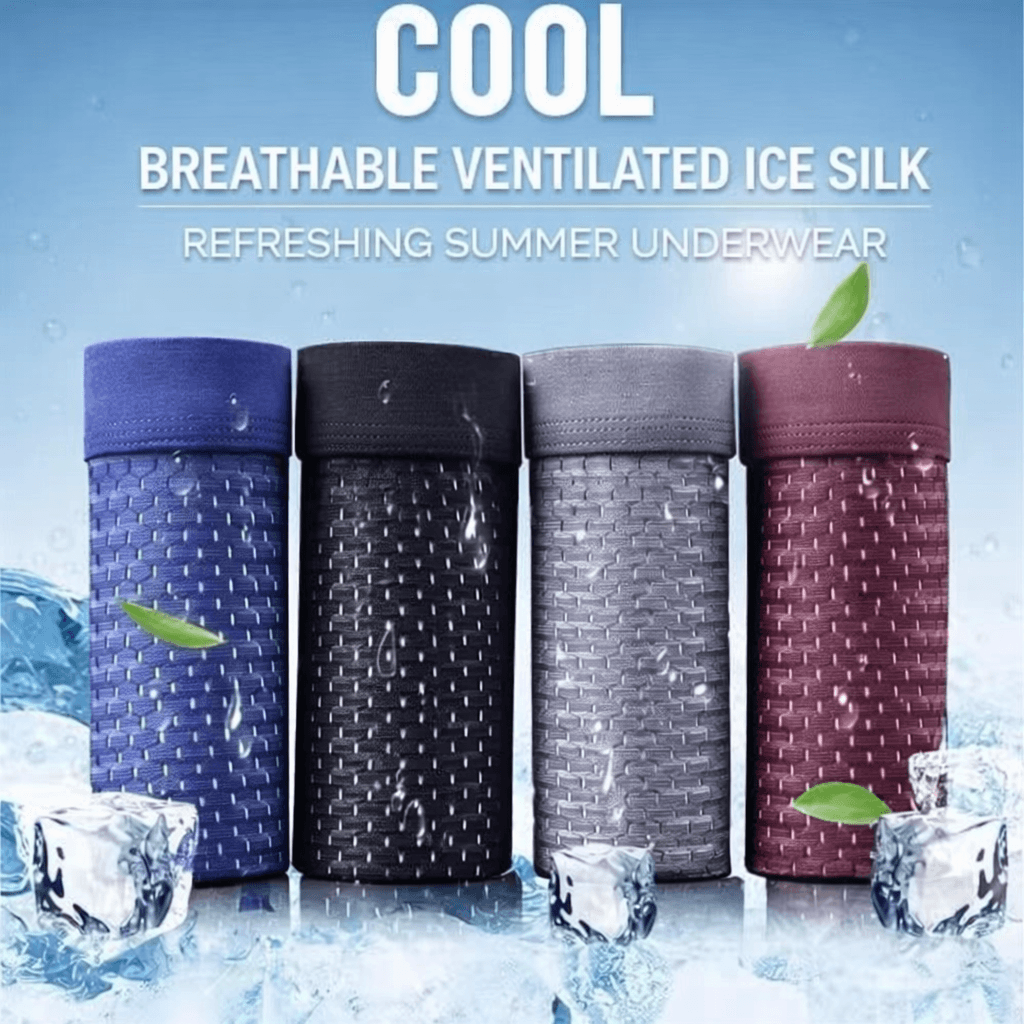 Men S Ice Silk Mesh Boxer Briefs  Breathable Ventilated Micro Mesh Underwear Lightweight Cooling Summer Trunks For Men