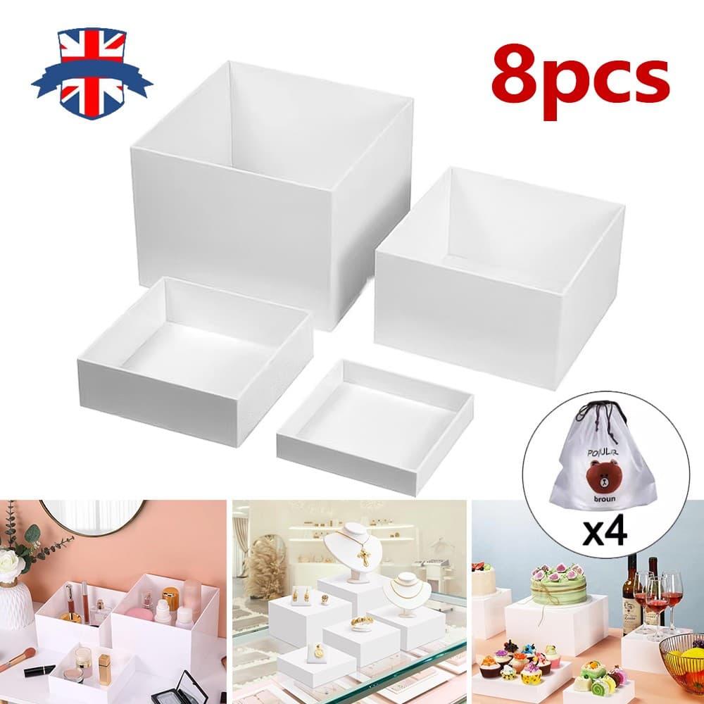 4PCS4pcs Acrylic Buffet Riser Food Display Dessert Cake Stand Stackable Box