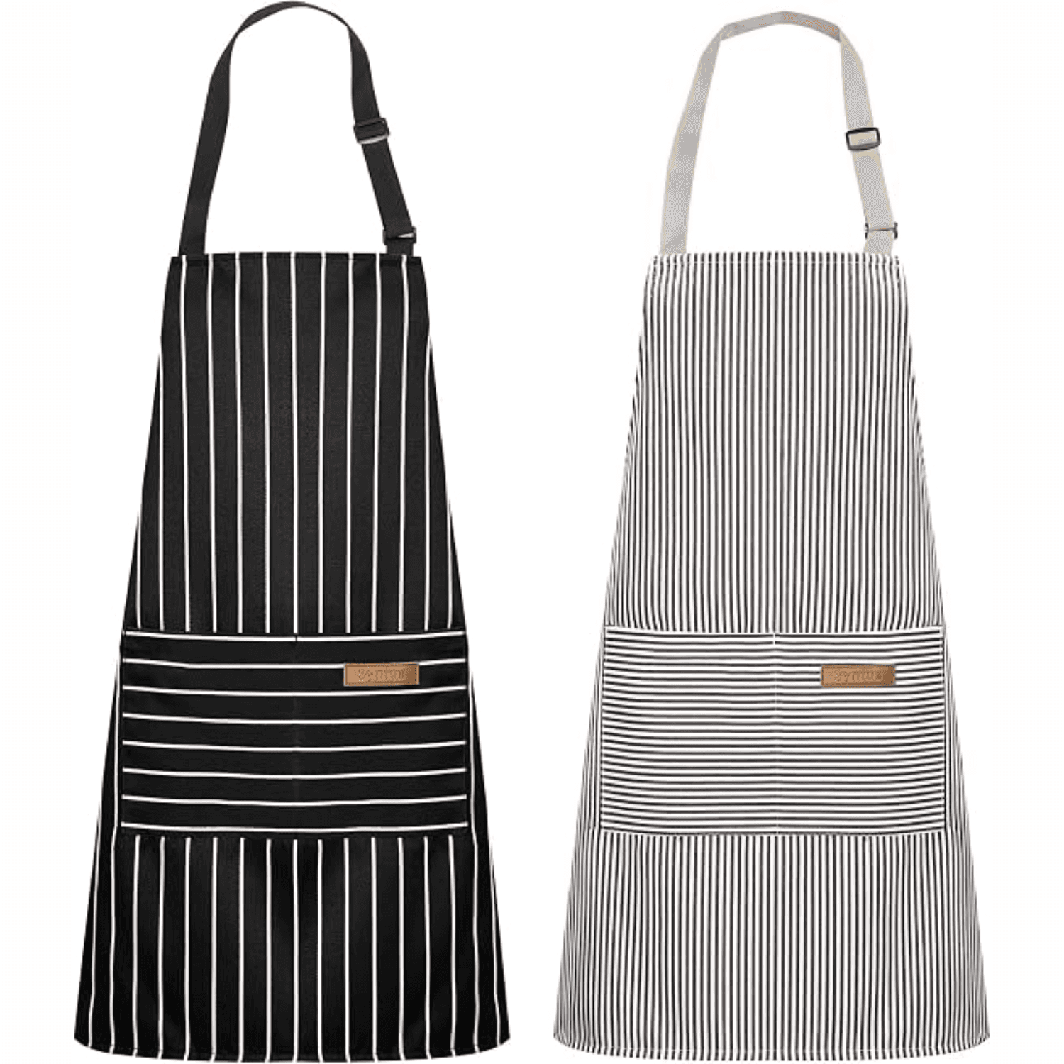 Adjustable Cooking Apron For Men & Women, Kitchen Apron With 2 Pockets, Reusable Protective Apron For Cooking, Baking & Grilling