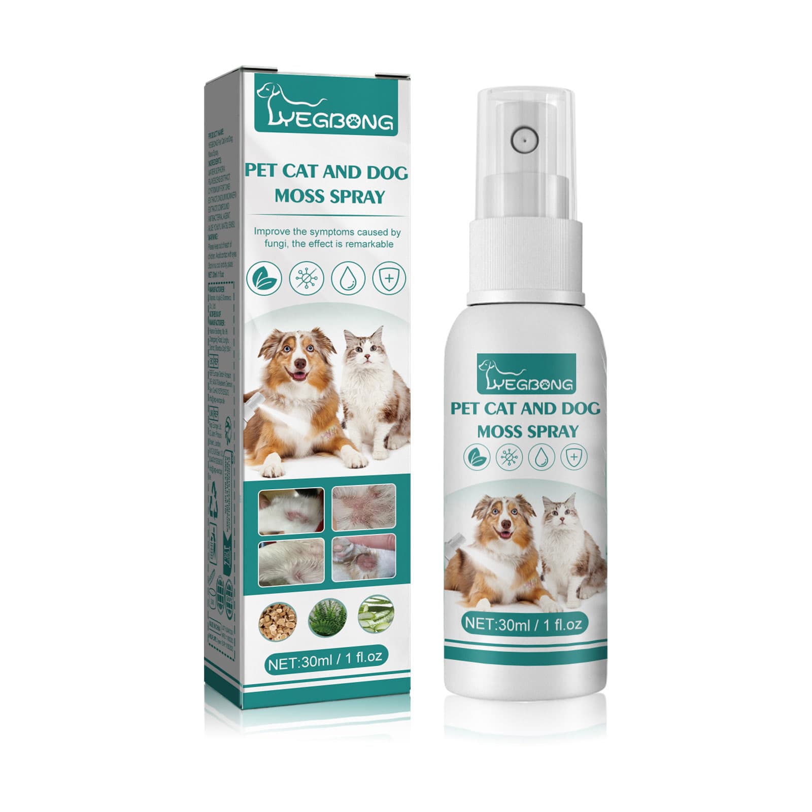 Cat And Dog General Mite Removing Skin Itching, Hair Removal, Redness And Itching Removing Pet Cat And Dog Moss Spray 30ml 1 Box