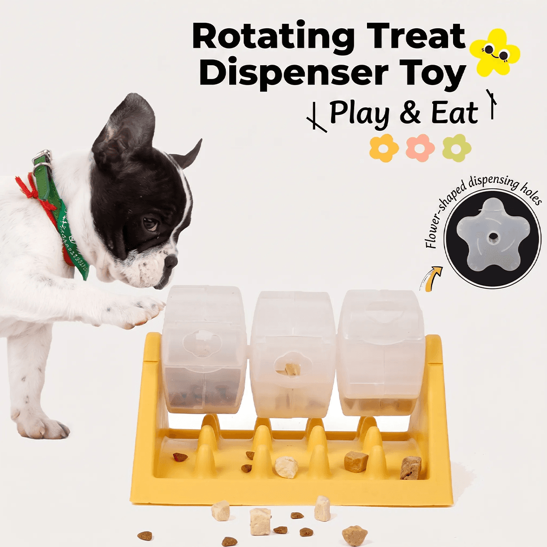 360 Degrees Rotating Puzzle Dog Bowl Slow Feeder Anti Bloat Gulp Interactive Feed Dish