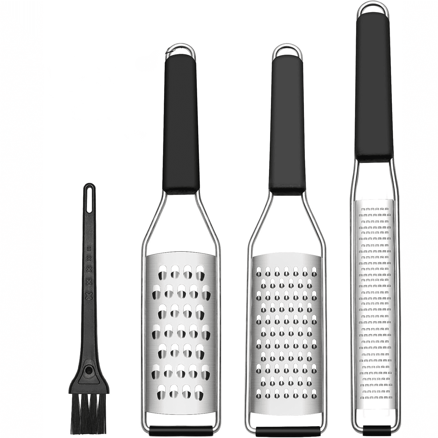 3 Pack Lemon Zester Grater Set, Heavy Duty Stainless Steel Kitchen Tool For Parmesan, Ginger, Garlic, Nutmeg, Chocolate & Vegetables