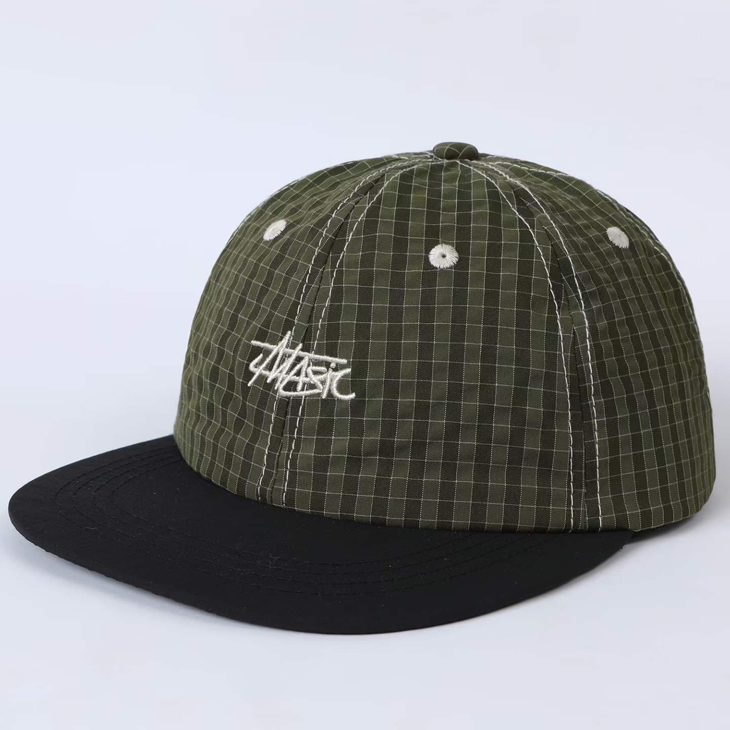 Plaid Multi-color Embroidered Letter Baseball Cap Suitable For Short Trips, Sun Protection During School Commutes