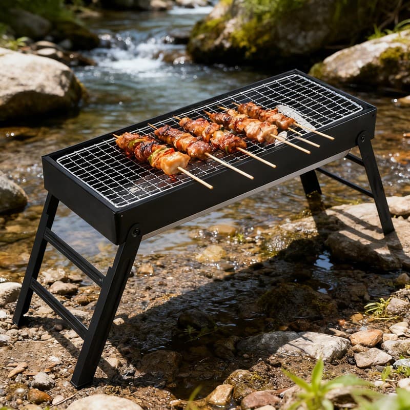 Portable Folding Charcoal BBQ Grill Picnic Travel Camping Outdoor Barbecue Grill