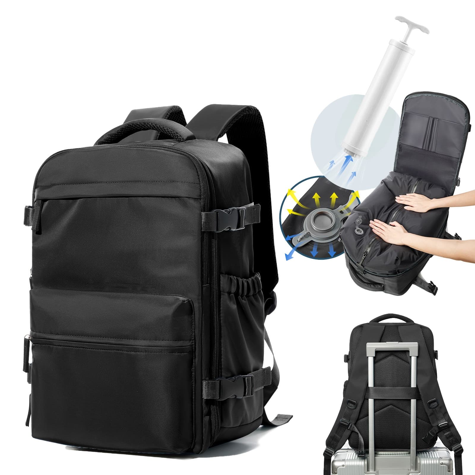 Vacuum Compression Travel Bag, Budget Airline Boarding Bag, 16 Inch Computer Storage, Large Capacity, Lightweight
