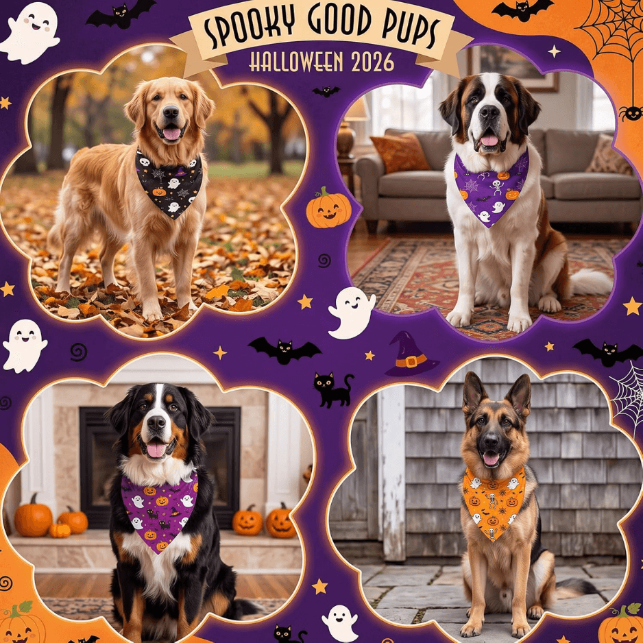 50 Pcs Halloween Dog Bandanas Bulk For Charm Large Pets 31.5 X 21.7 X21.7 In Pumpkin Ghost Soft Triangle Bibs For Dog Lover Gifts,Adjustable