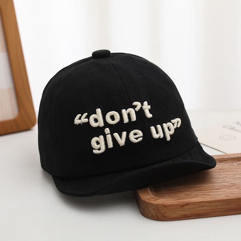 Summer Boys And Girls' Inspirational Letter Embroidery Round-brimmed Soft-awning Street Kids' Style Baseball Cap For Daily Outings