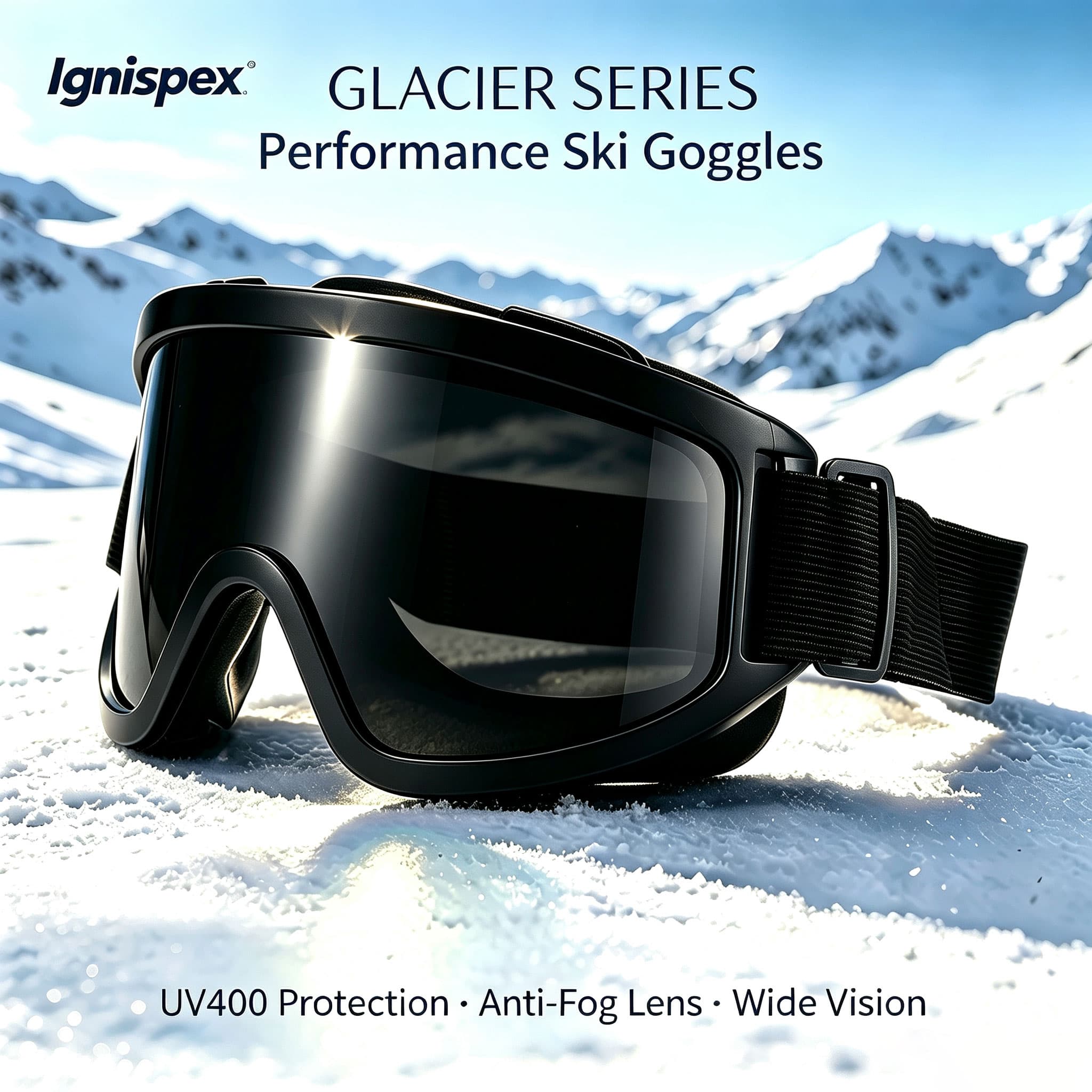 Choose A Skiing Goggles For Your Winter Skiing Trip. It Features UV400 Protection Against Harmful Ultraviolet Rays. The Large Lenses Reduce Blind Spots During Movement. Multiple Frame Colors Are Avail