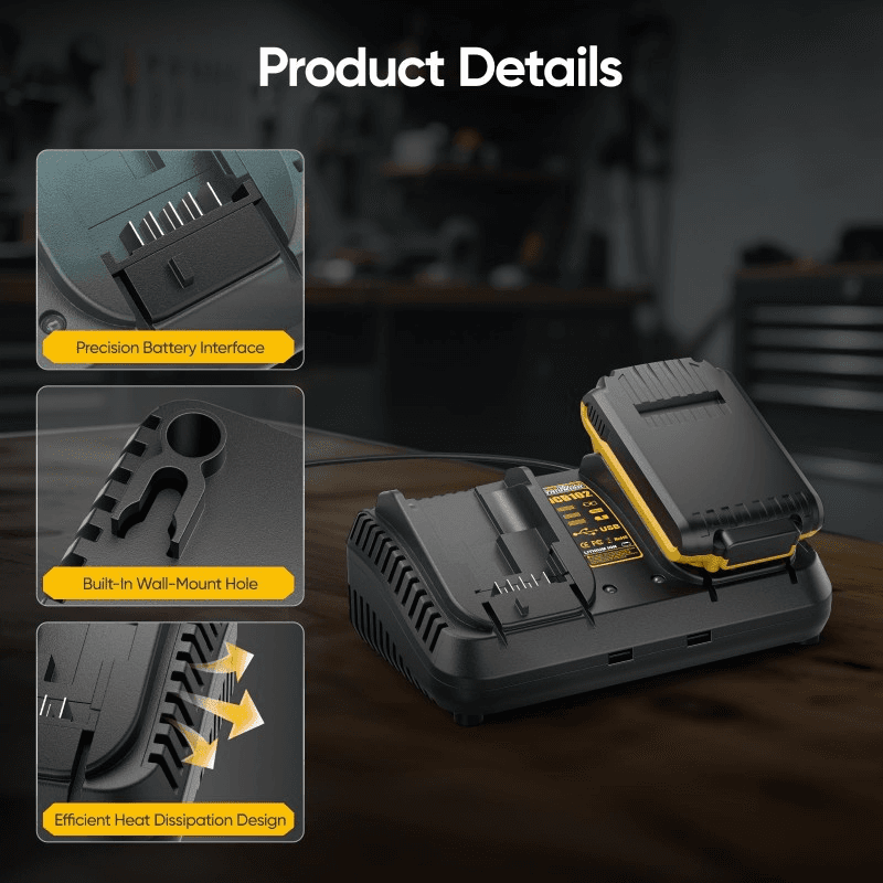 Dual-port Fast Charger, 2-in-1