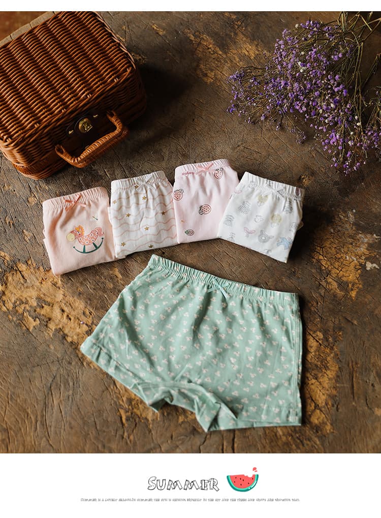 Girls' Cartoon Cotton Boxer Briefs Children's Baby Panties Shorts