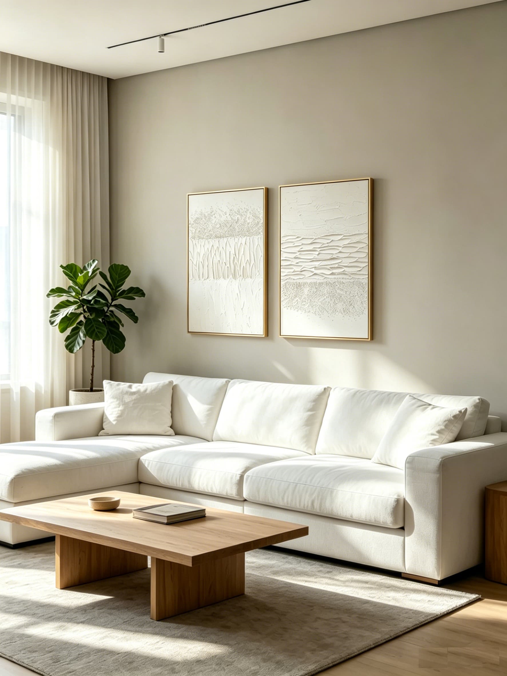 20x28 Set of 2 Framed Abstract Wall Art, Neutral Antique White Thick Textured Canvas Painting with Stone Accents, Minimalist Decor for Living Room Bedroom, Ready to Hang