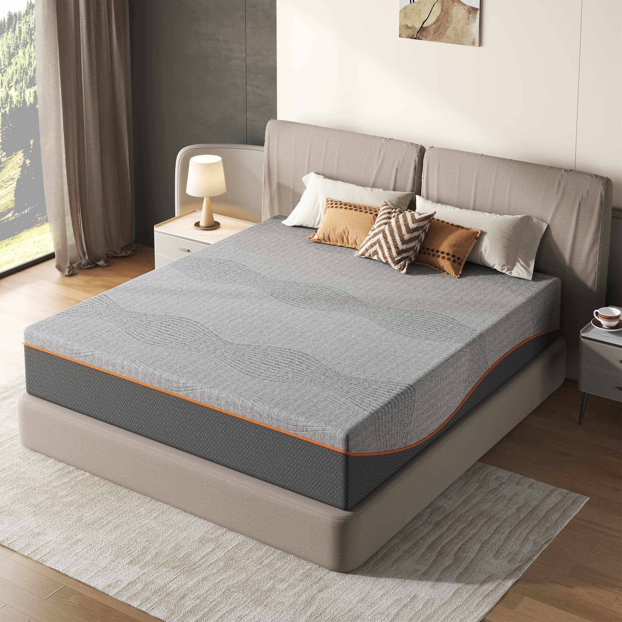 King Size Mattress,12 Inch Memory Foam Mattress, Fiberglass Free, Medium Feel, Breathable Cooling Layers, Certified Safe Materials