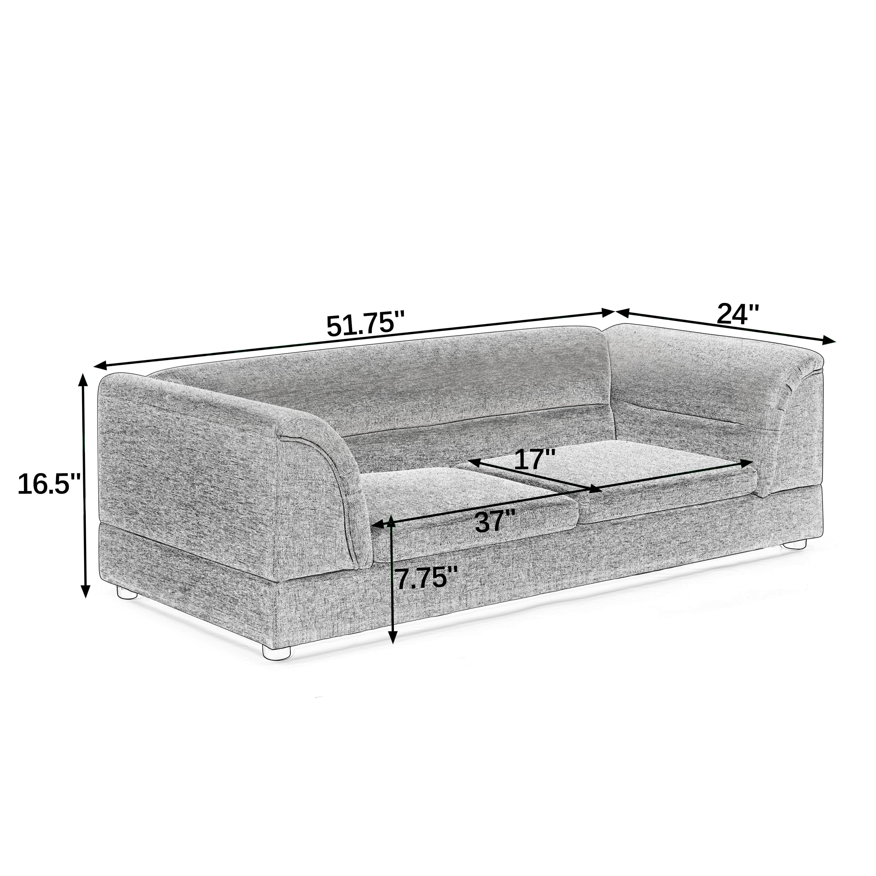 Oversized Pet Sofa, Curved Armrest Rectangular Dog Sofa, Linen Fabric Comfort Pet Couch for Large & Oversized Dogs-Olive Green