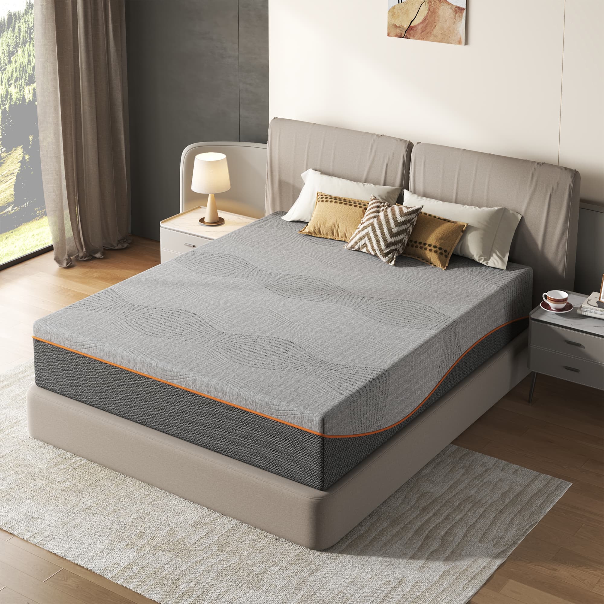 Queen Size Mattress,10 Inch Memory Foam Mattress, Fiberglass Free, Medium Feel, Breathable Cooling Layers, Certified Safe Materials