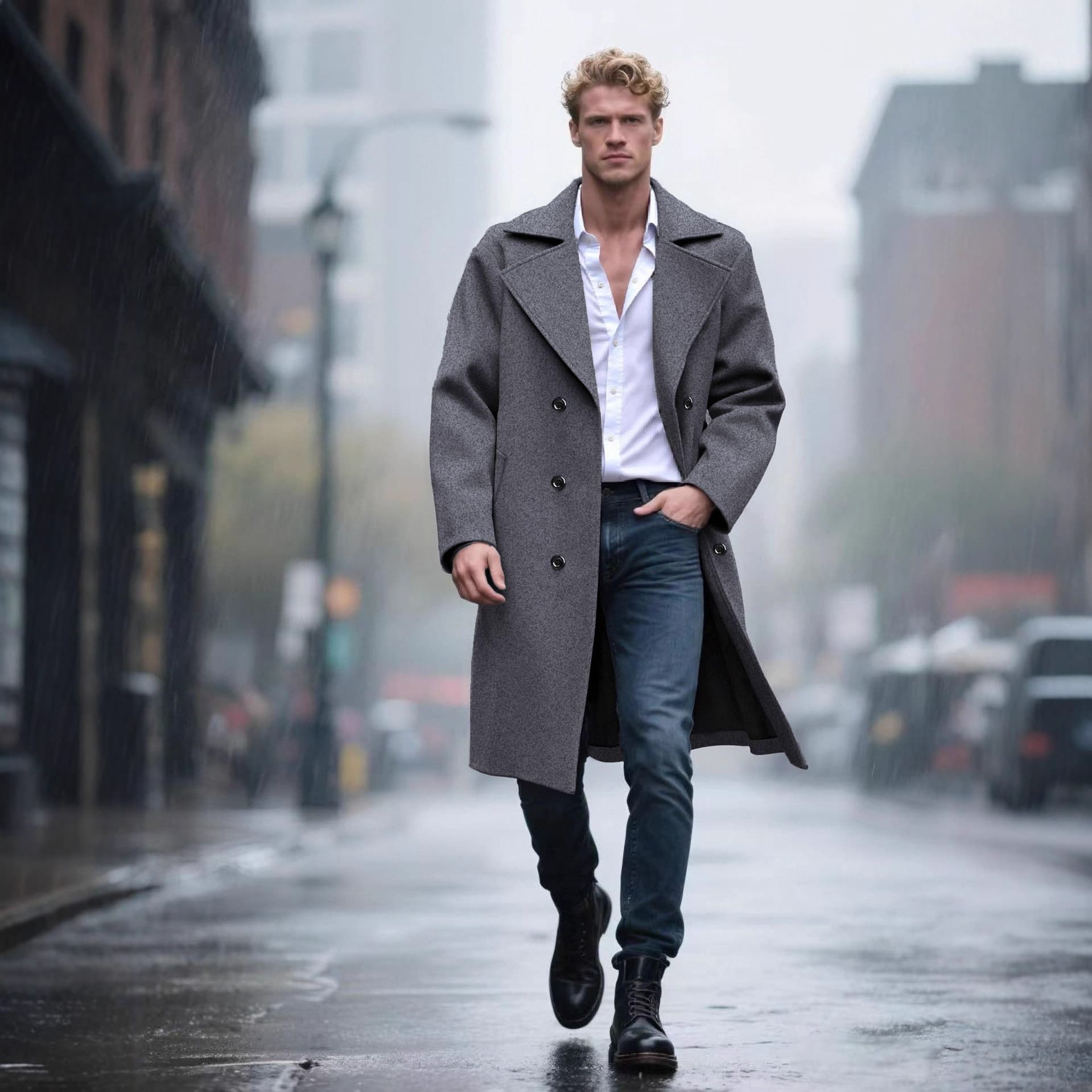 Light-luxury Casual Double-breasted Wool Trench Coat