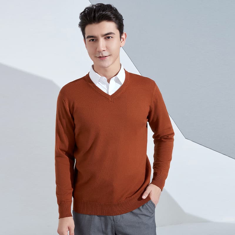 Men's Thickened Knitted Base Layer For Autumn And Winter