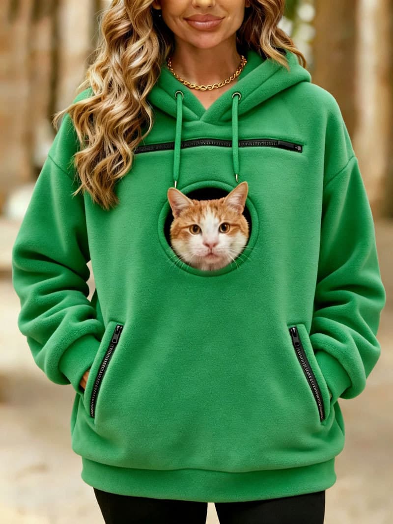 Women's Hooded Pet Top With Pockets
