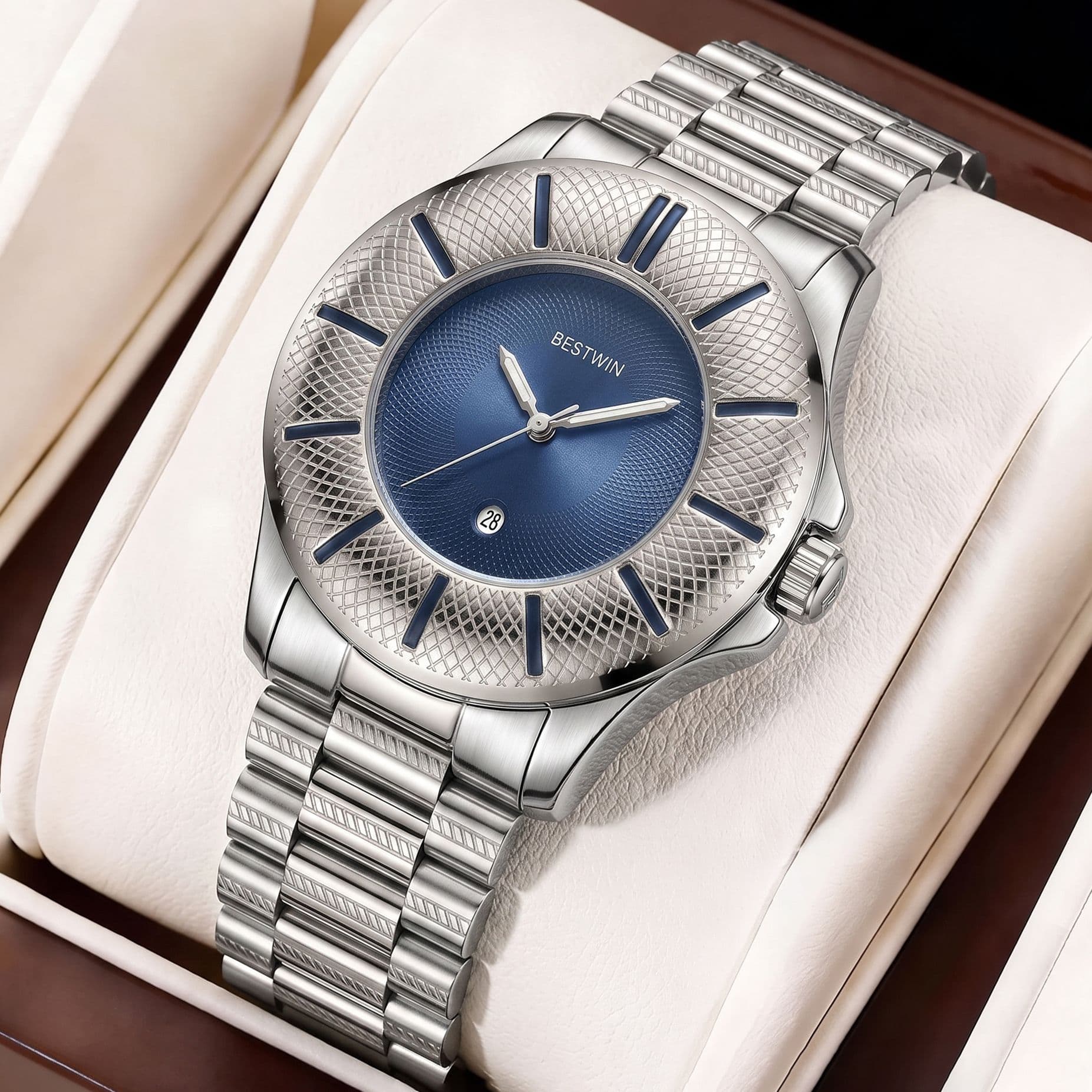 Snake Pattern Men's Quartz Watch Waterproof Luminous Casual Wristwatch With Fashionable Design For Daily Wear