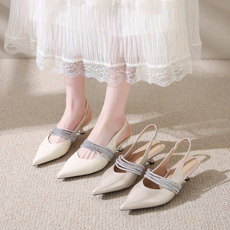 Elegant Rhinestone Stiletto Peep-toe Sandals