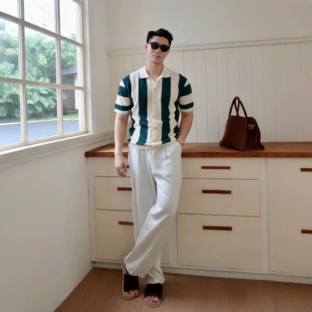 British-style Dashing And Sophisticated Knitted Short-sleeved Top