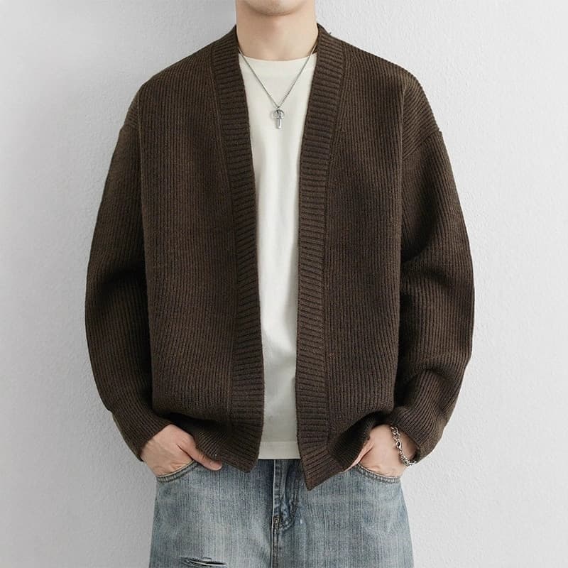 Retro-style Loose-fit Casual Chic Versatile Knit Sweater Cardigan