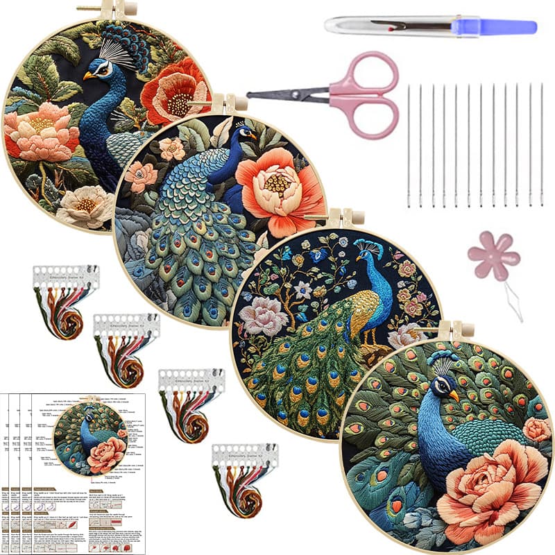 DIY Embroidery Peacock Handcraft Fabric Kit