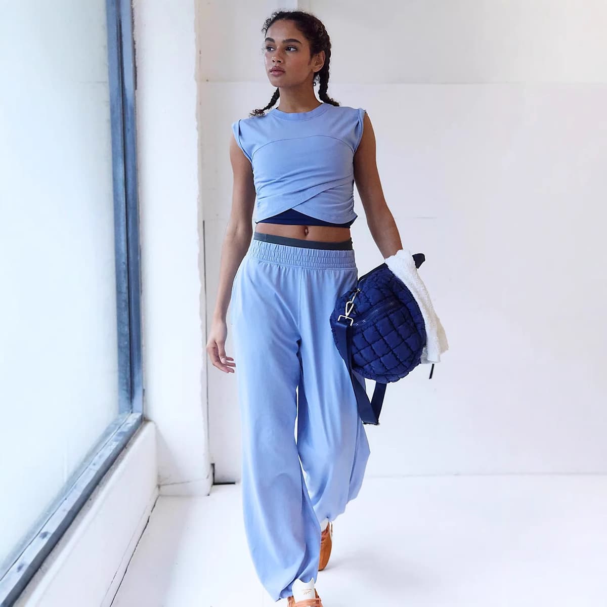 European And American-style Womens Wide-leg Sportswear Set Casual