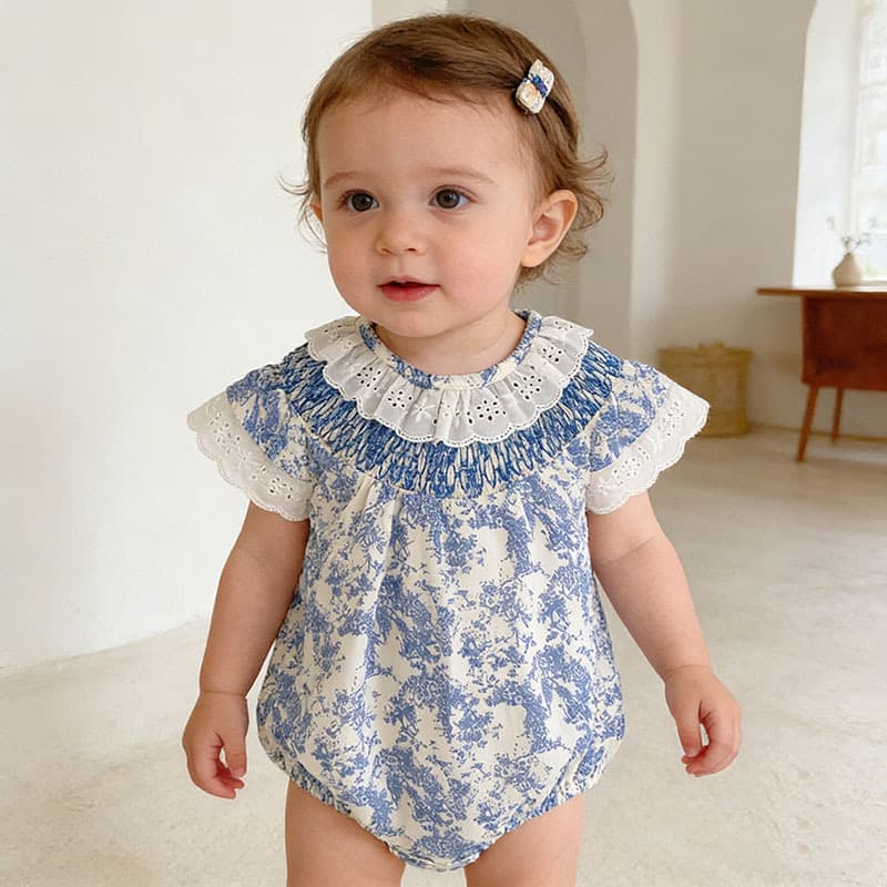 Lightweight Floral Romper For Baby Girls
