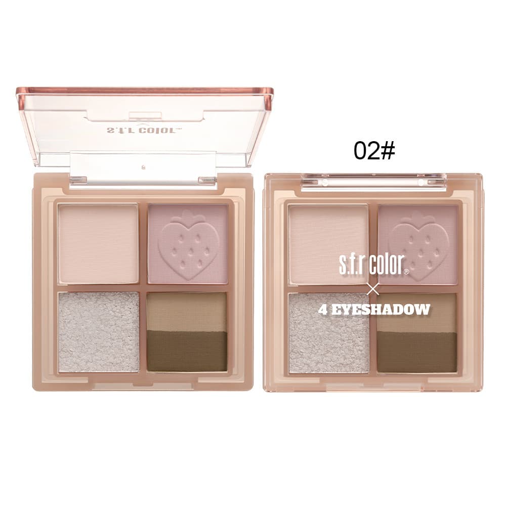 4-color Eyeshadow Palette In Matte  Shimmering Earth Tones