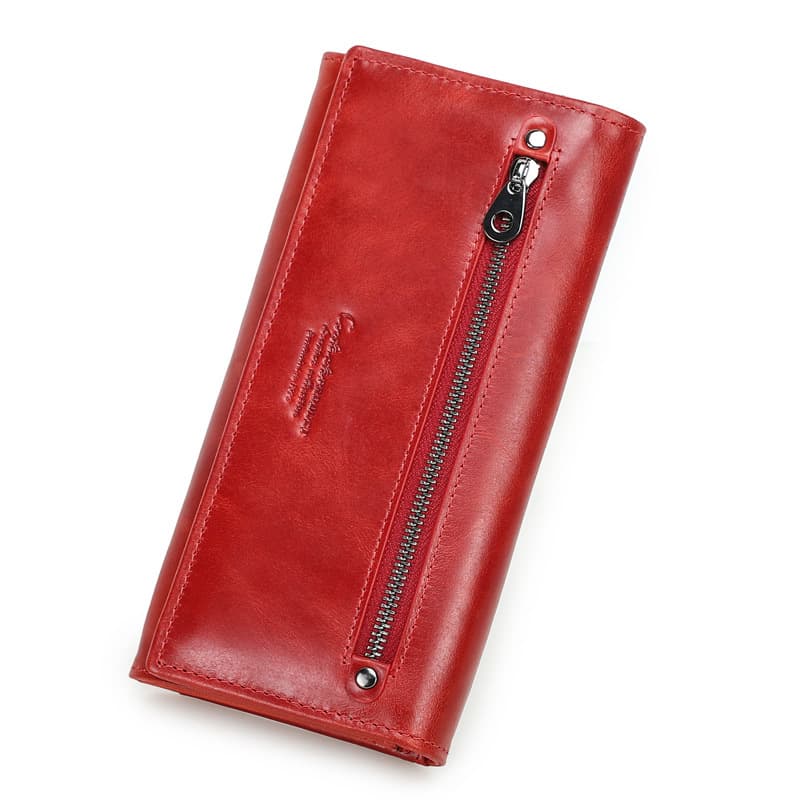 Casual Leather Womens Clutch Multi-functional Long-style First-layer Cowhide Wallet For Women