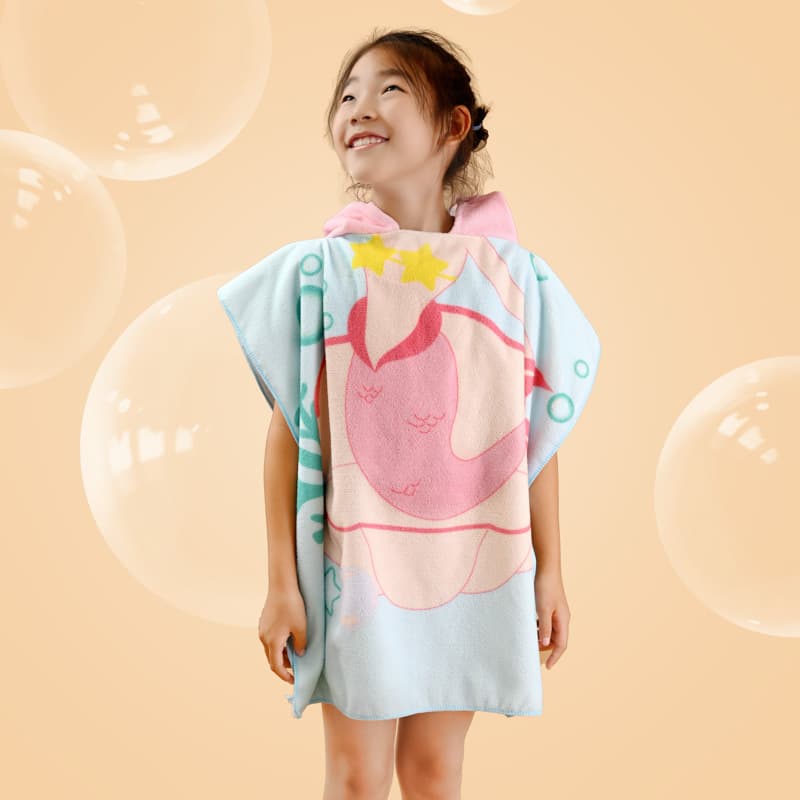 Children's Absorbent Beach Towel Dinosaur Bathrobe