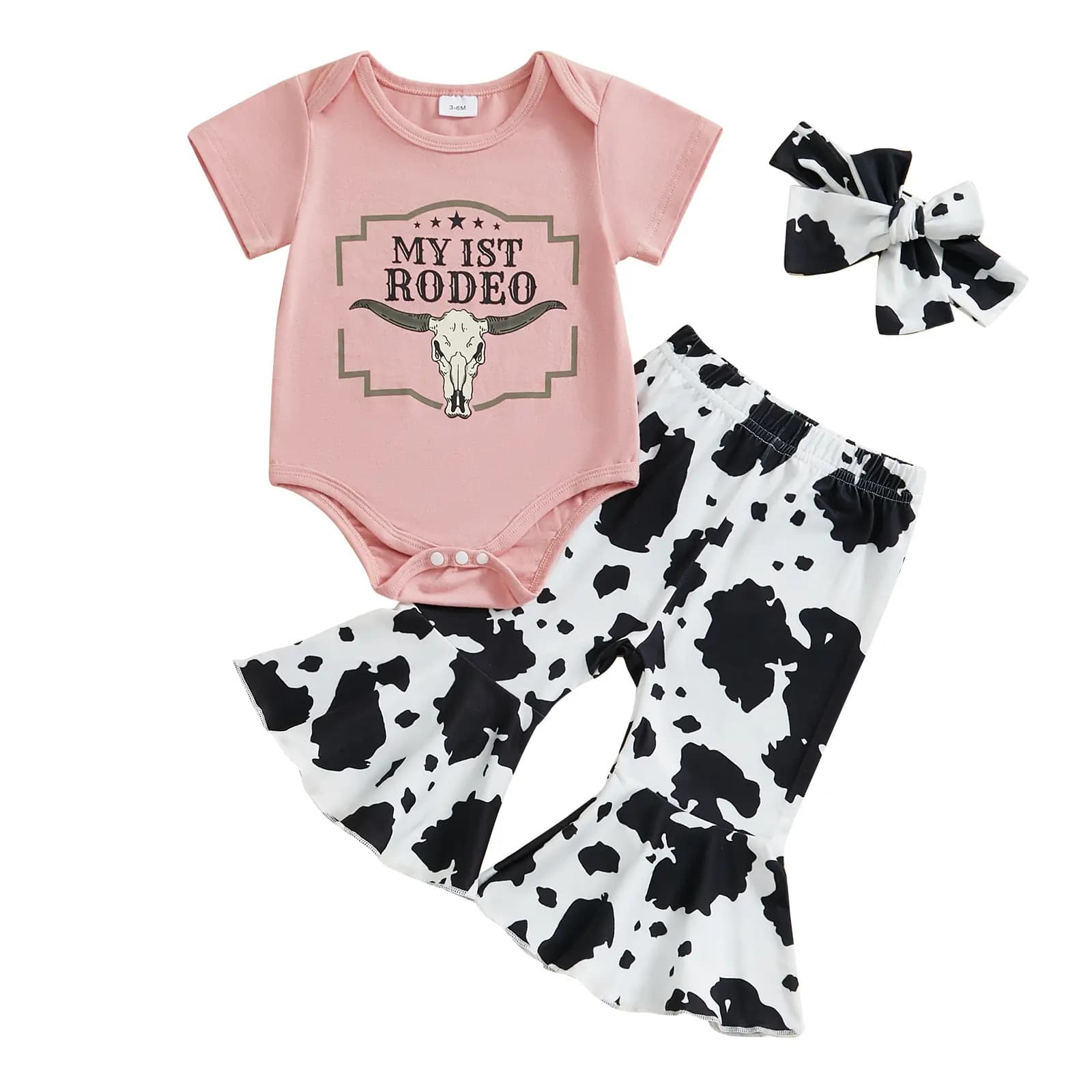 Boys And Girls Milk Cow Print Outfit Set