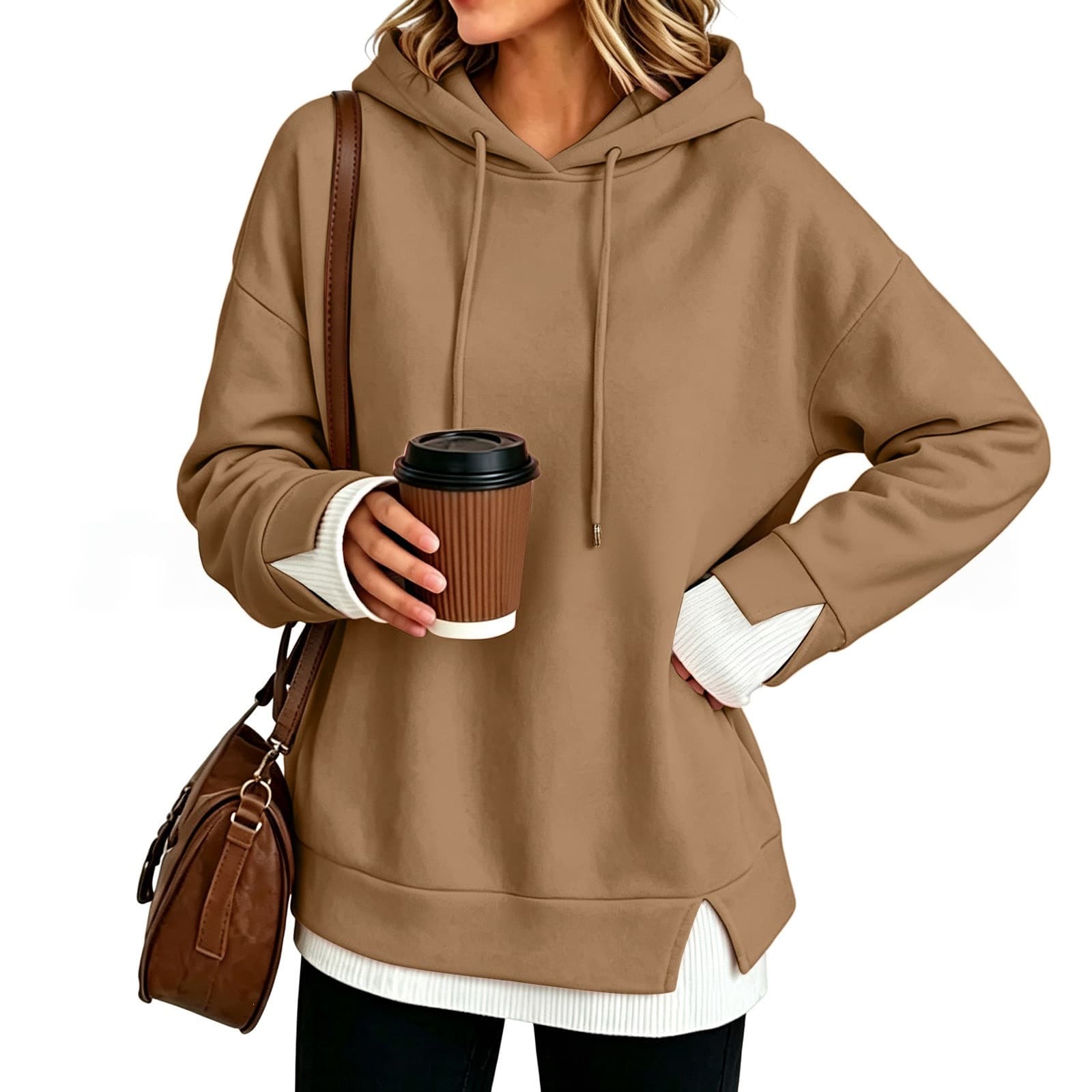 Women's Casual Loose-fitting Hooded Sweatshirt Top