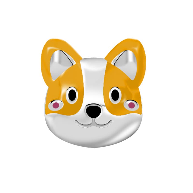 Cute Puppyshaped Charm For Snakechain Bracelets In Colorful Drippainted Finish