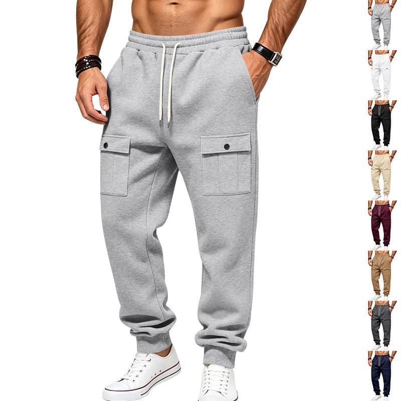 Men's Plus Velvet Working Wear Sweatpants Casual Sports Trousers