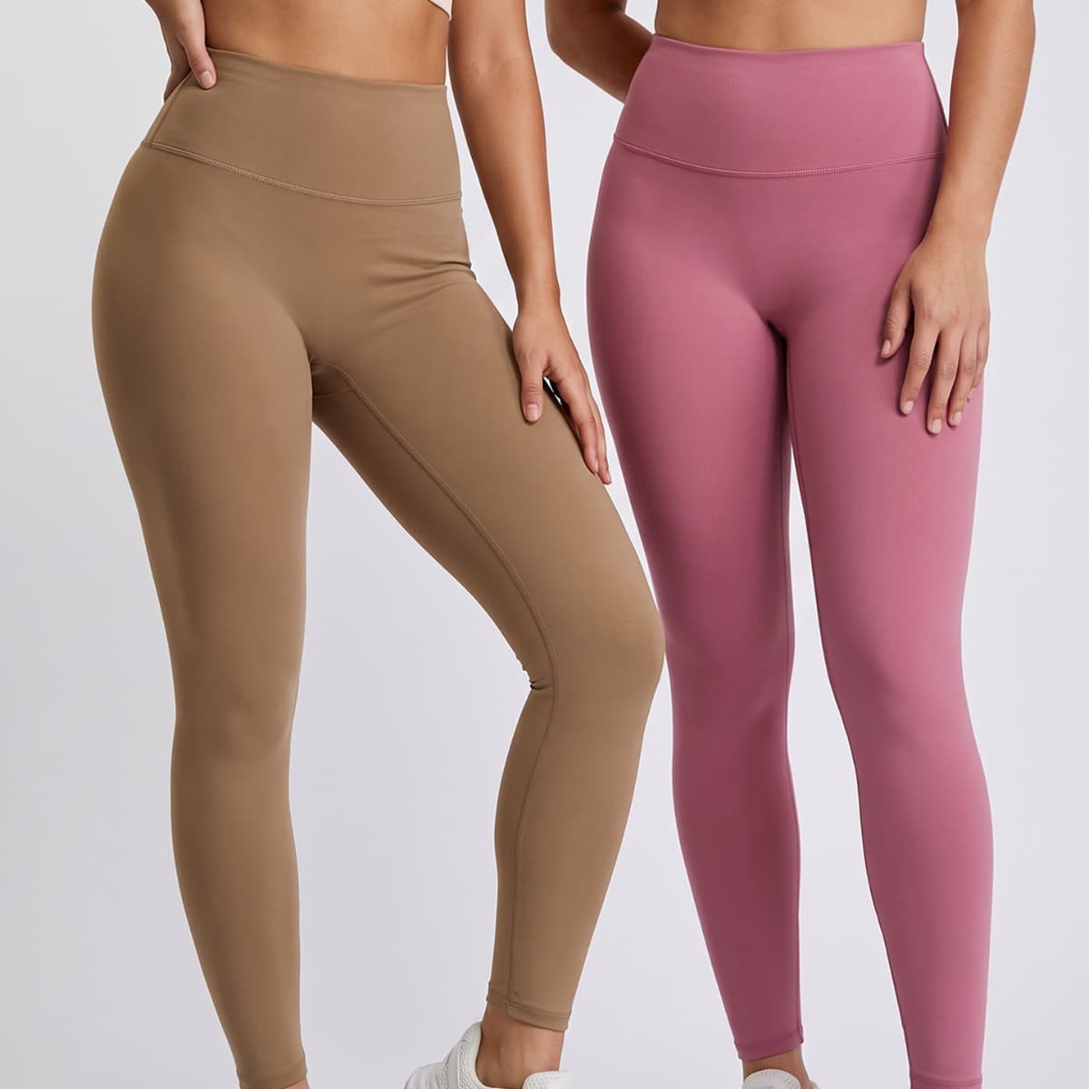 Womens Bare-feel Leggings Anti-exposure High-waisted