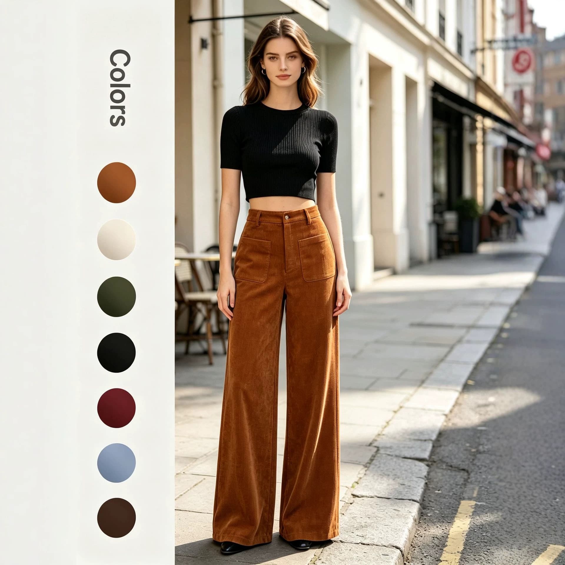 Spring And Autumn Retro Straight-leg Corduroy Pants