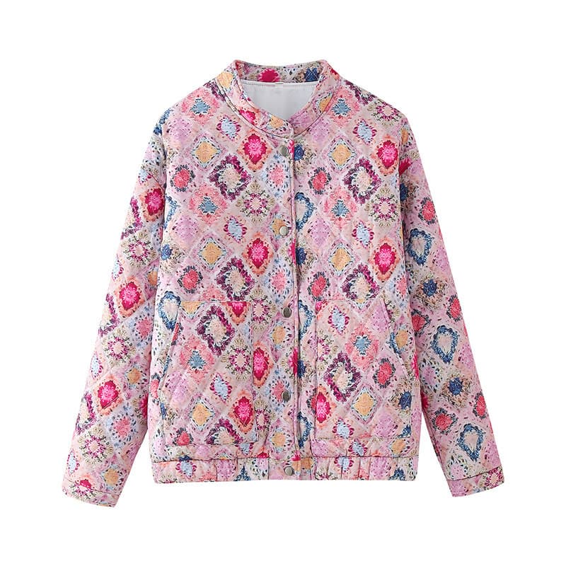 Women's Casual Crew-Neck Cotton Padded Jacket