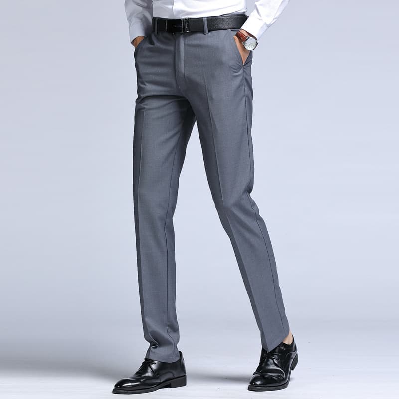 Men's Solid Color Versatile Straight Leg Suit Pants